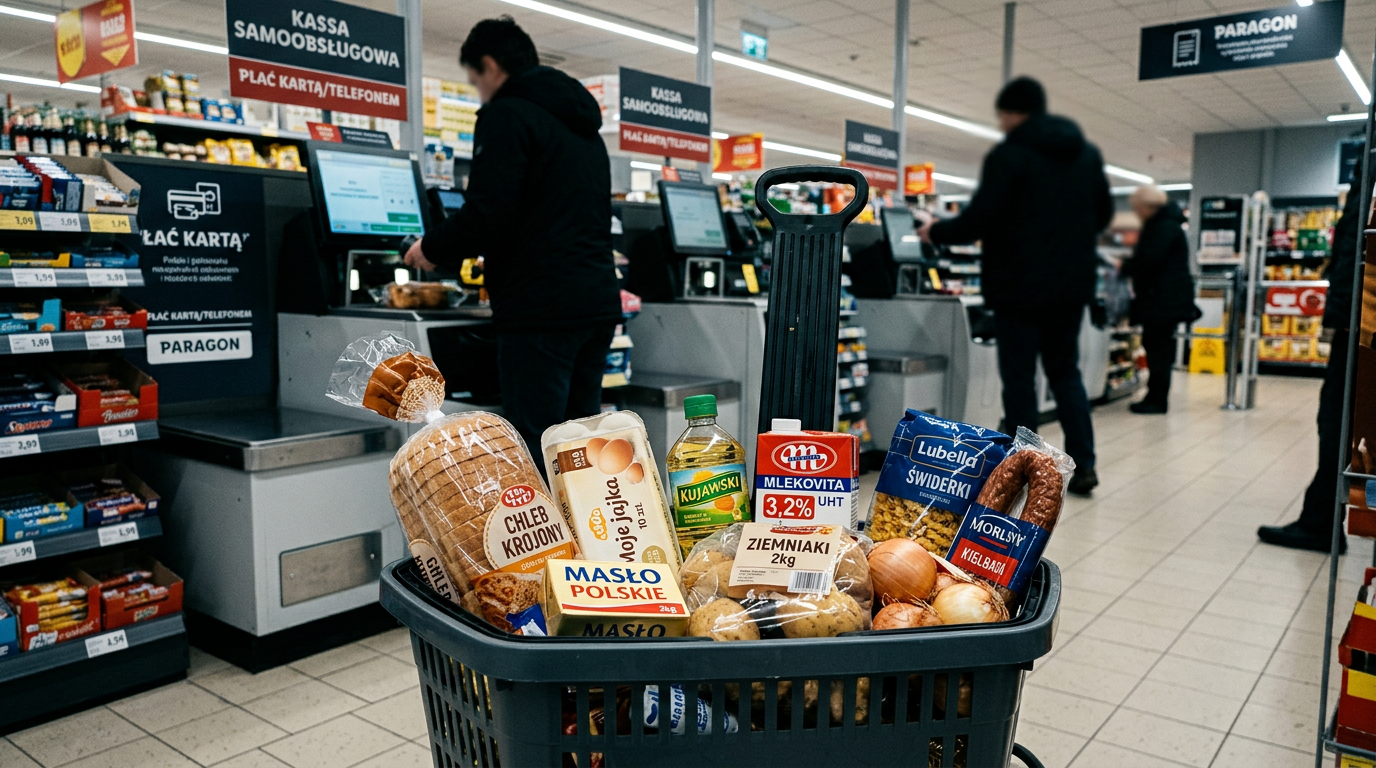 Koszyk spożywczy tanieje.