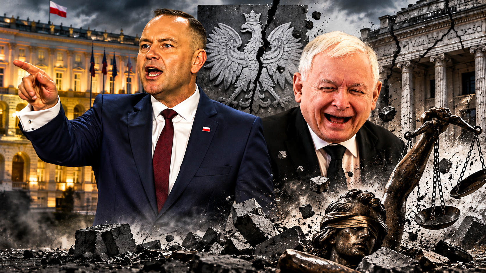 Kaczyński robi zadymę, Nawrocki blokuje państwo.